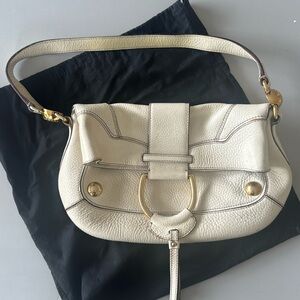 Dolce and Gabbana white leather purse